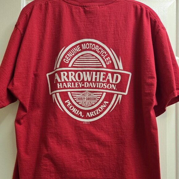 HARLEY-DAVIDSON Men's Red Short Sleeve T-Shirt Size X-Large - Picture 2 of 4